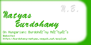 matyas burdohany business card